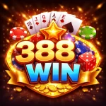 388Win game profile logo with golden design and real earning APK game theme in Pakistan