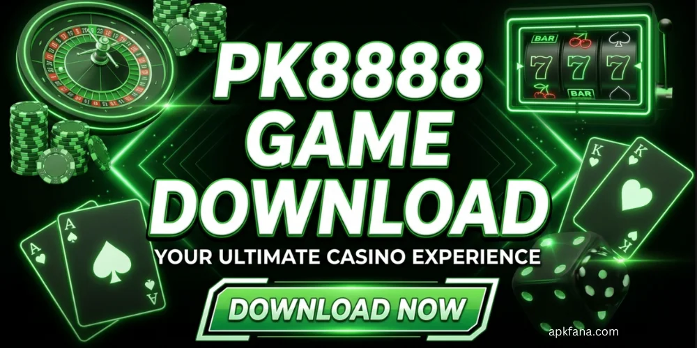 Download PK8888 game app button for mobile casino gaming